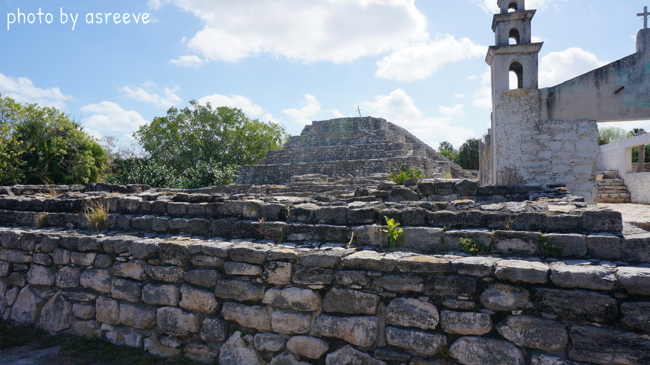 Catholic church constructed on the Mayan ruins